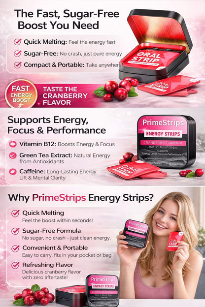 PrimeStrips™ Energy – Instant Focus & Power Oral Strips