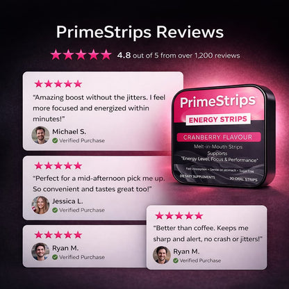 PrimeStrips™ Energy – Instant Focus & Power Oral Strips